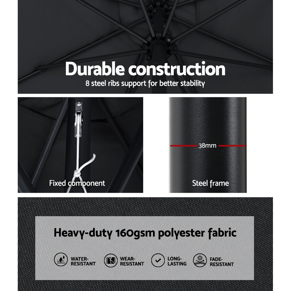 Instahut Outdoor Umbrella Base Beach Pole Garden Tilt Sun Patio UV Canopy