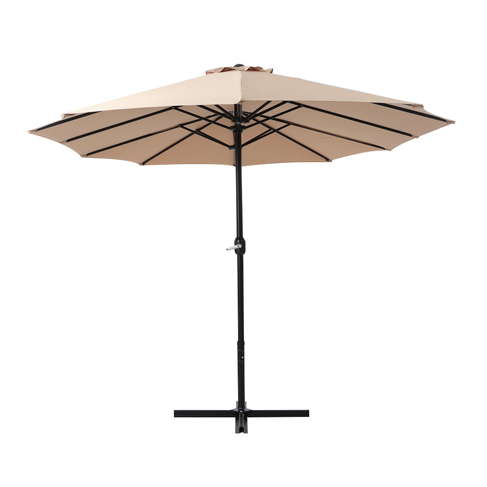Instahut Outdoor Umbrella Beach Pole Garden Tilt - Tilt Mechanism, UV Protection Canopy