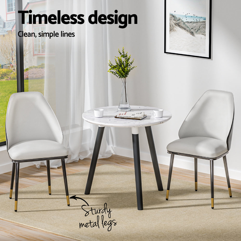 Artiss Beige and Black Dining Chairs Set