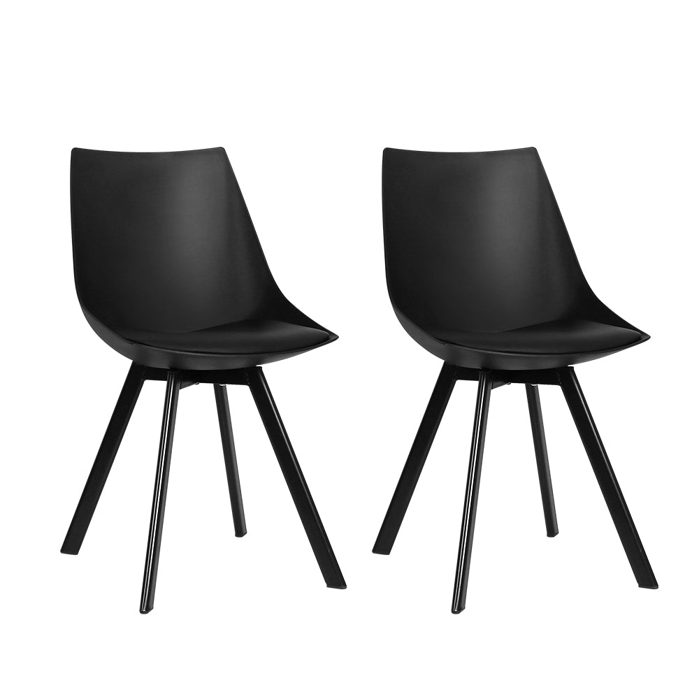 Artiss Set of 2 Black Dining Chairs