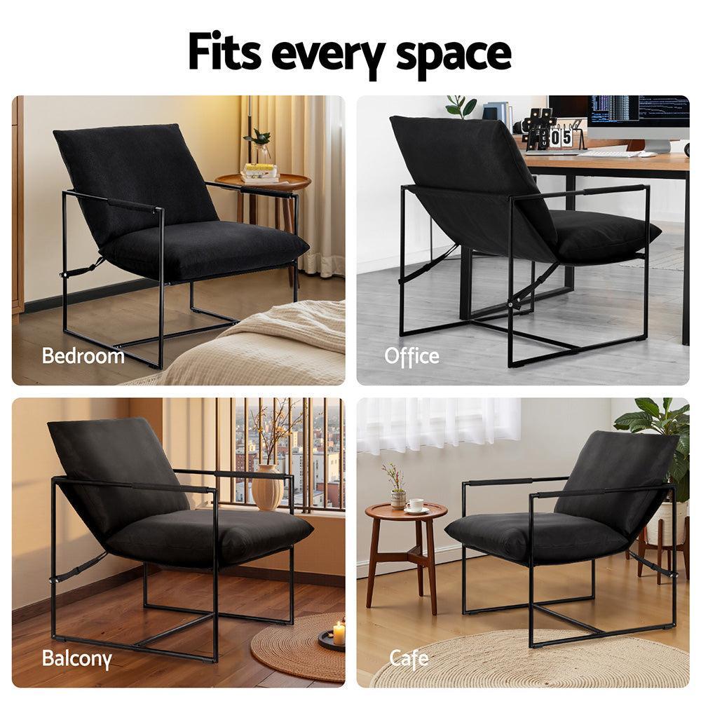Artiss Accent Sling Armchair – Modern Comfort in Black