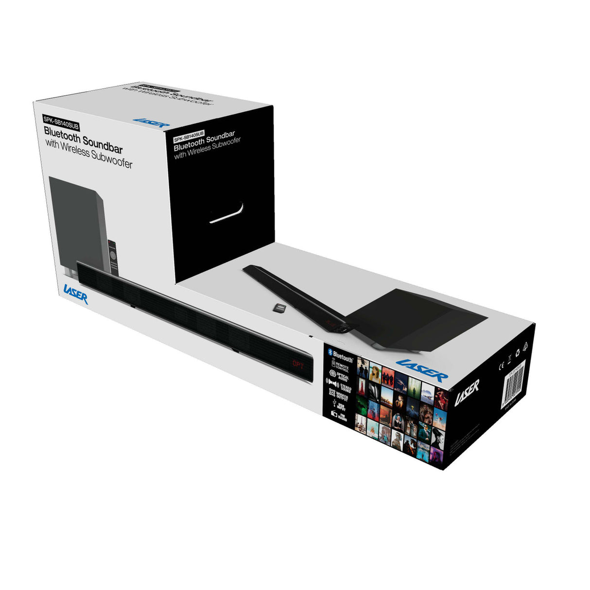 Laser Optical Soundbar with Wireless Sub-woofer