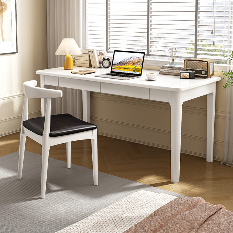 Mitch Solid Wood Study Desk in White