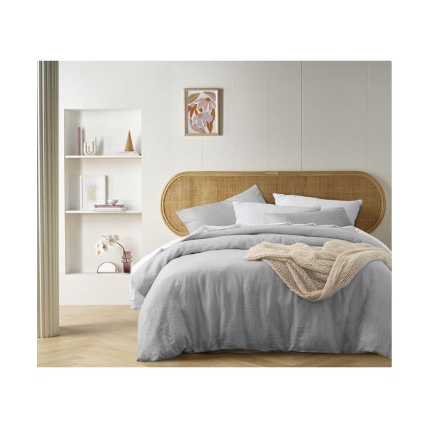 Elegant French Linen Silver Quilt Cover