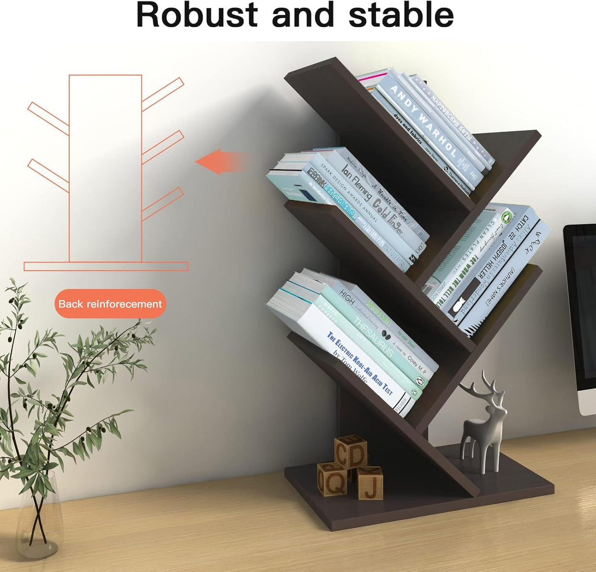 CARLA HOME 5-Tier Tree Bookshelf Rack