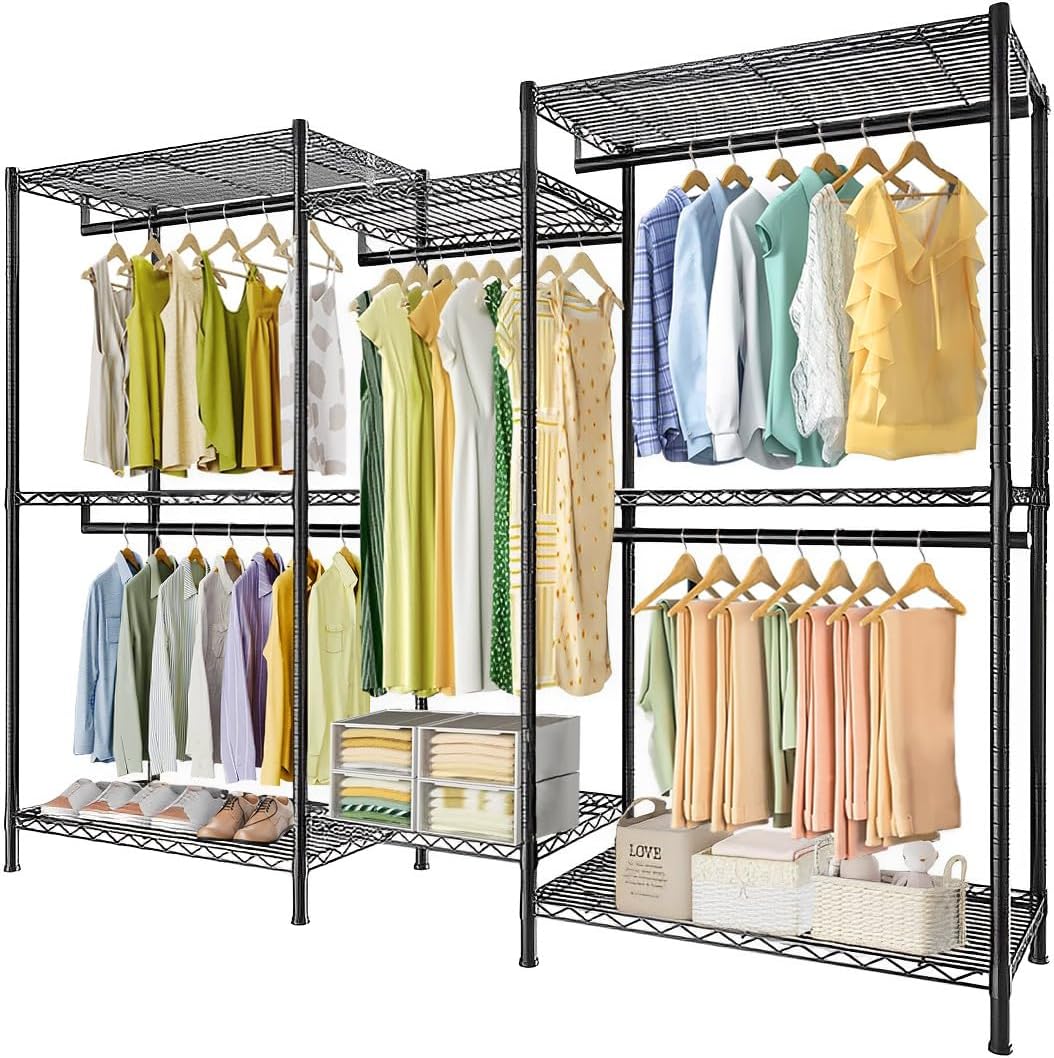 Heavy Duty Garment Rack Organizer with Shelves