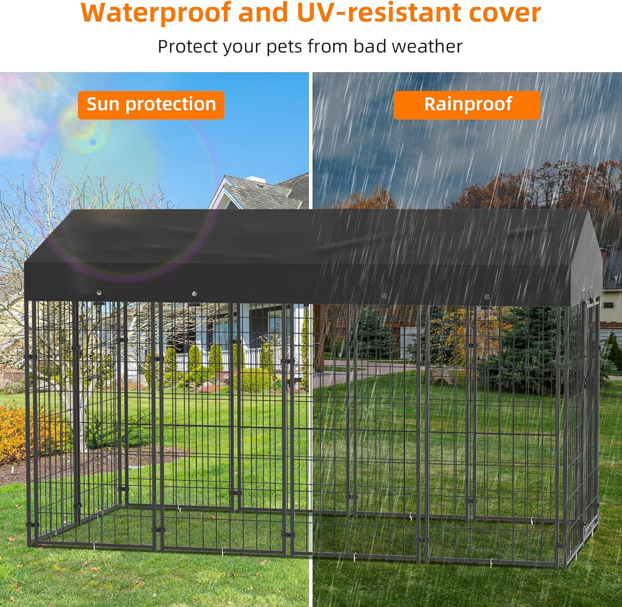 Premium Small Outdoor Pet Kennel with Roof