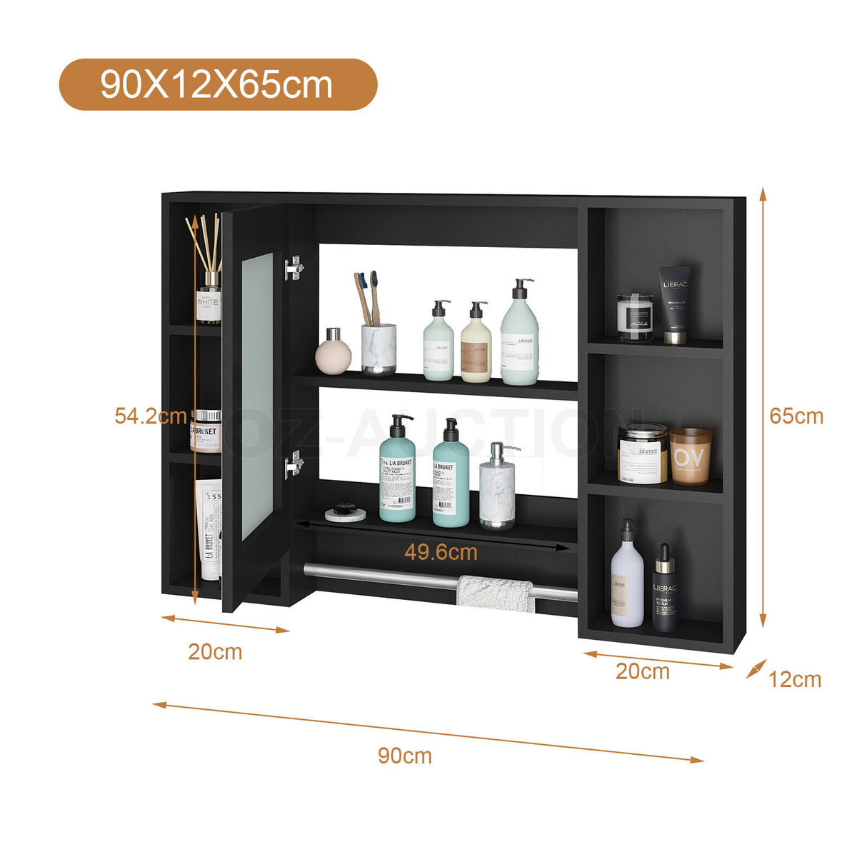 Bathroom Mirrored Cabinet Wall Storage Organizer