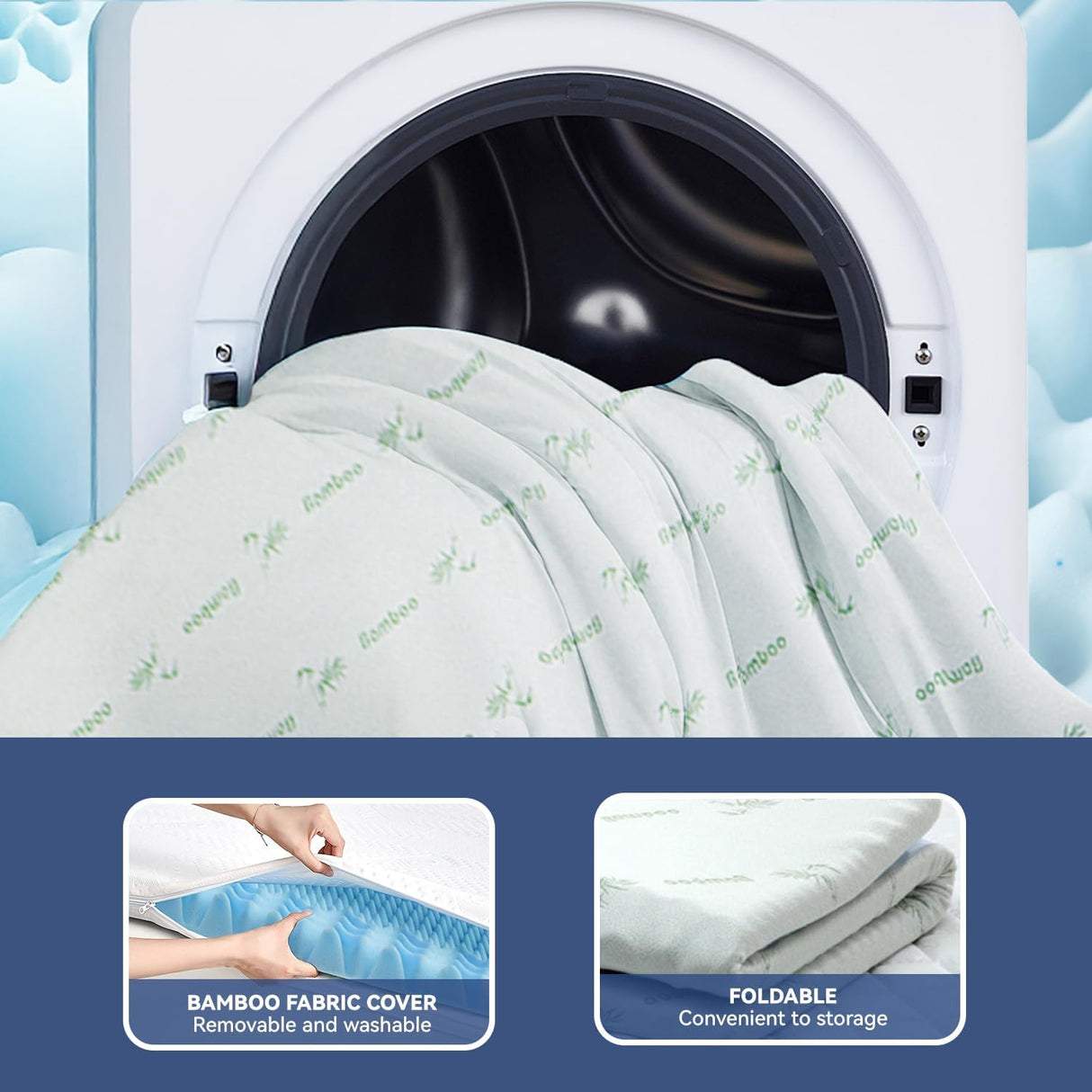 King 8cm Memory Foam Mattress Topper