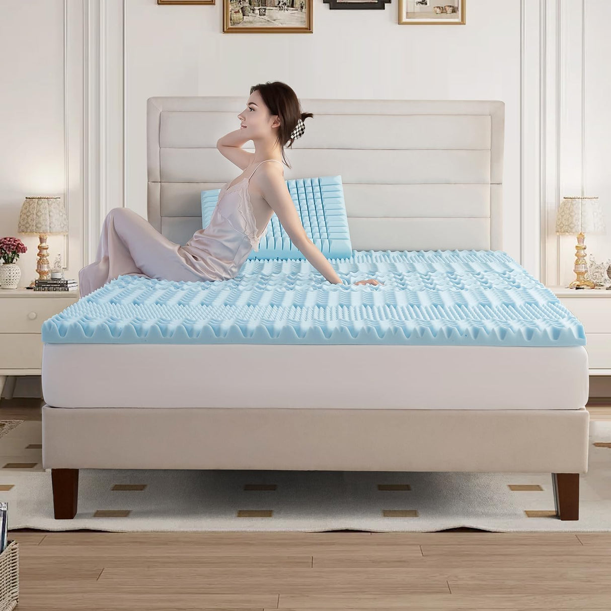 King 8cm Memory Foam Mattress Topper