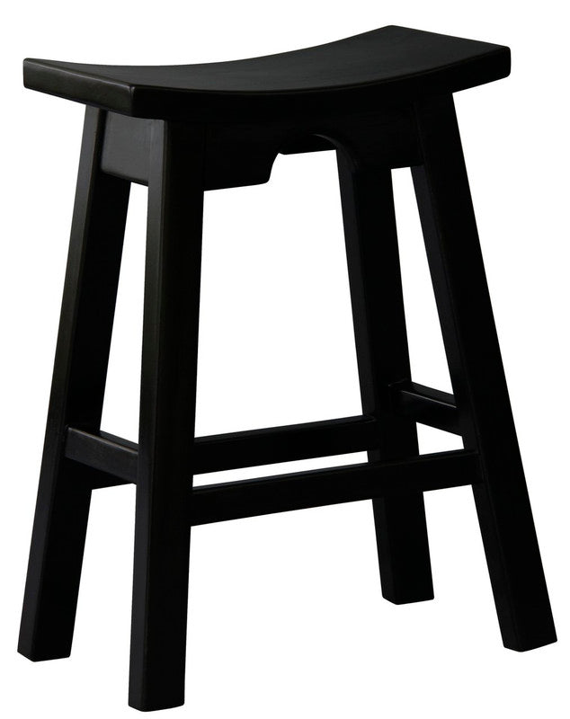 Ryo Black Solid Mahogany Kitchen Counter Stool