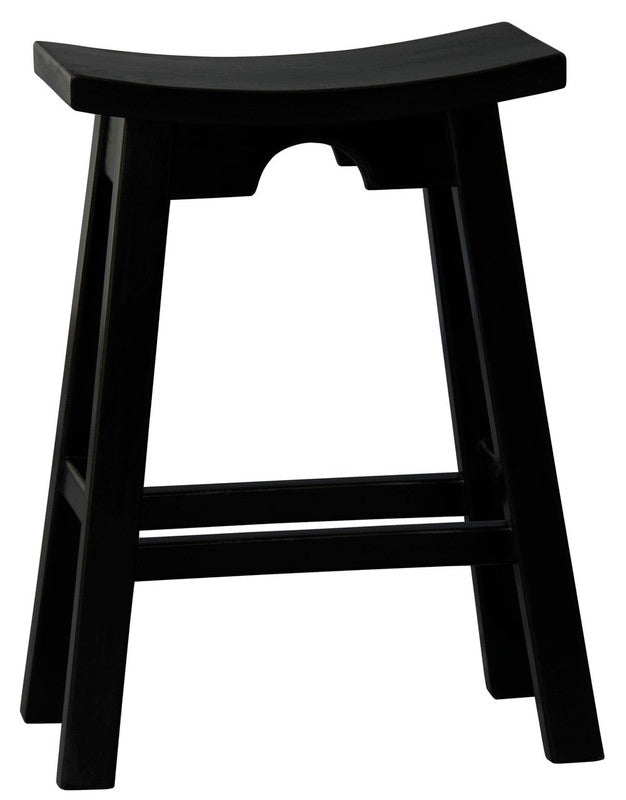 Ryo Black Solid Mahogany Kitchen Counter Stool
