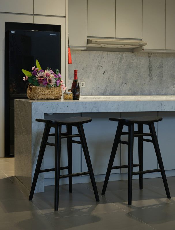 Aria Black Solid Timber Counter Stool