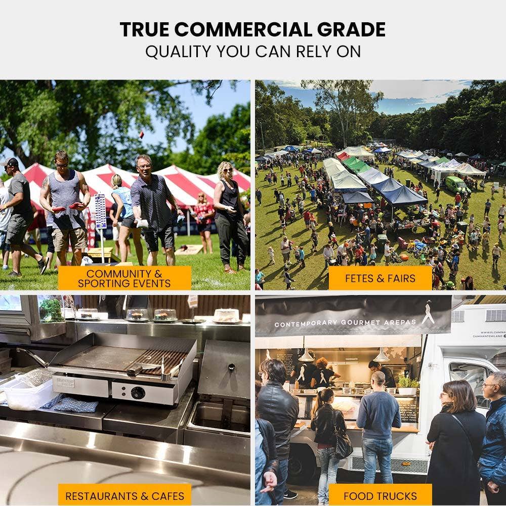 THERMOMATE Commercial Electric Griddle TH-G05, 4400W 73x37cm Flat Cooking Surface