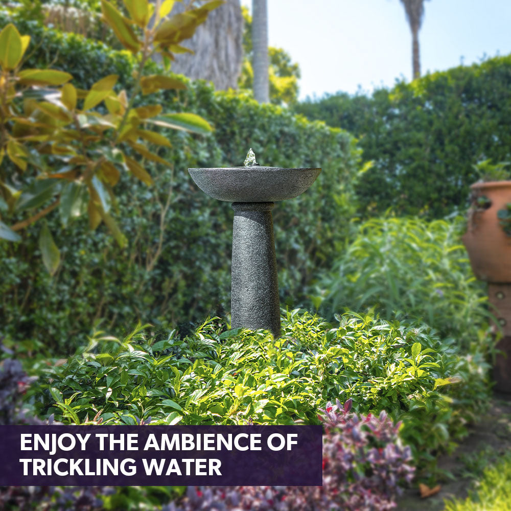 Contemporary Solar Water Feature Bird Bath