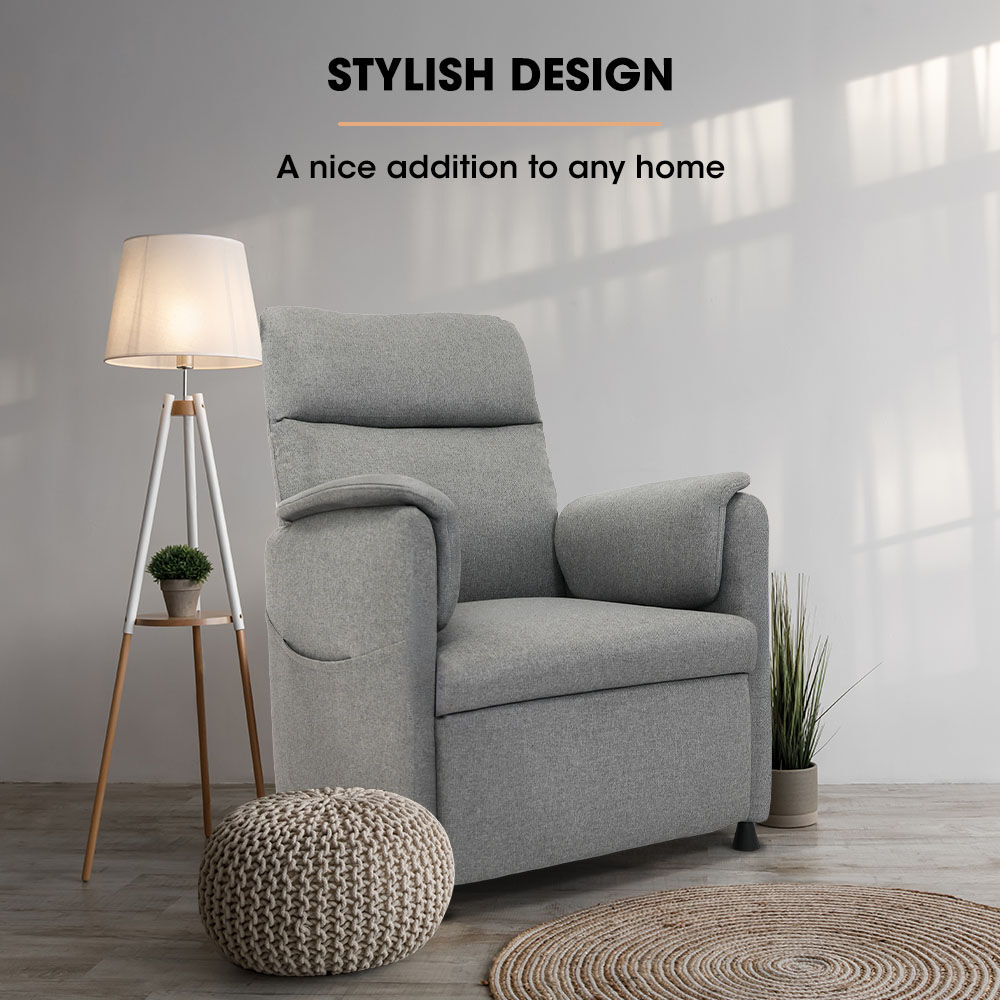 FORTIA Electric Recliner Armchair in Grey - Ultimate Comfort and Style