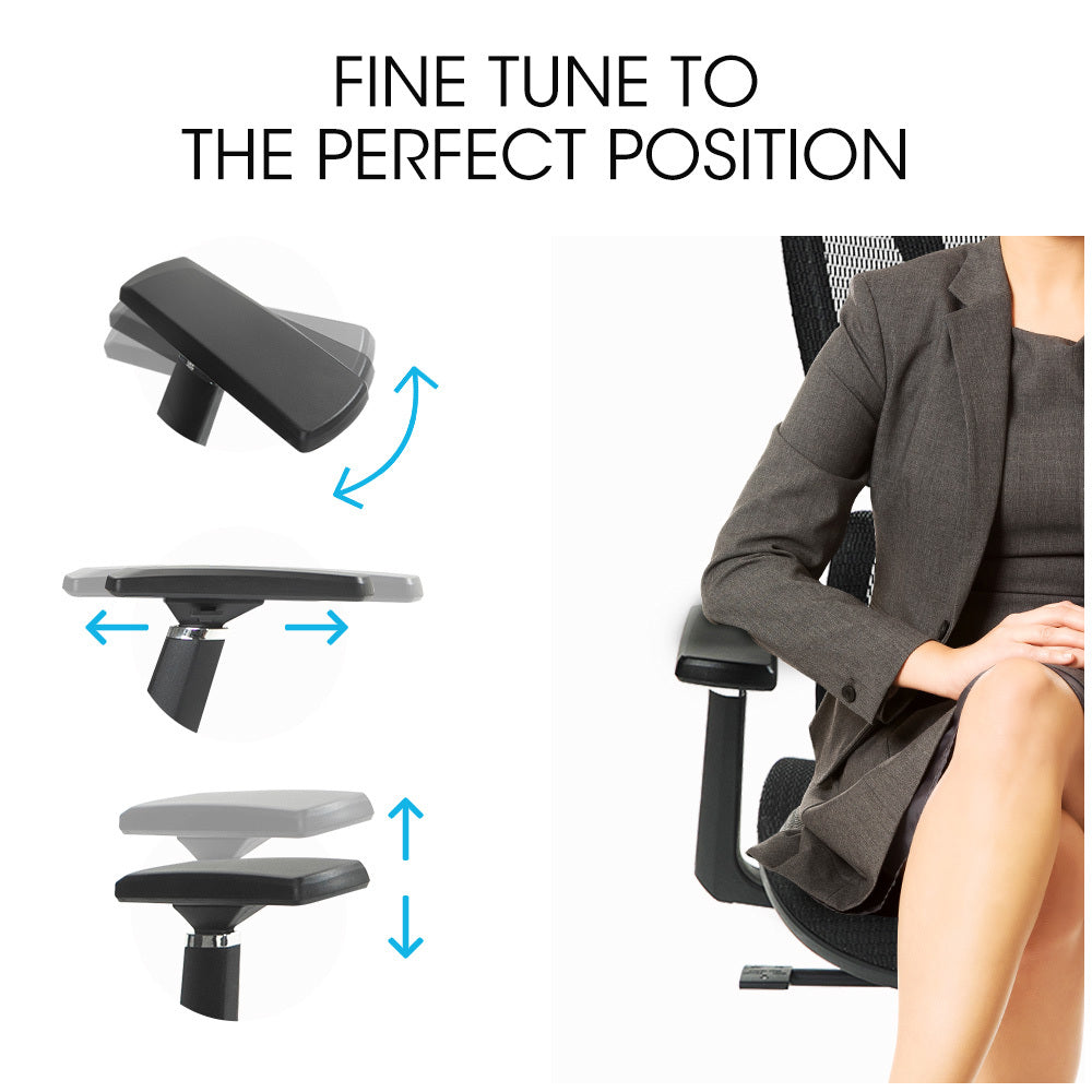 Fortia Ergonomic Office Desk Chair - Black Mesh