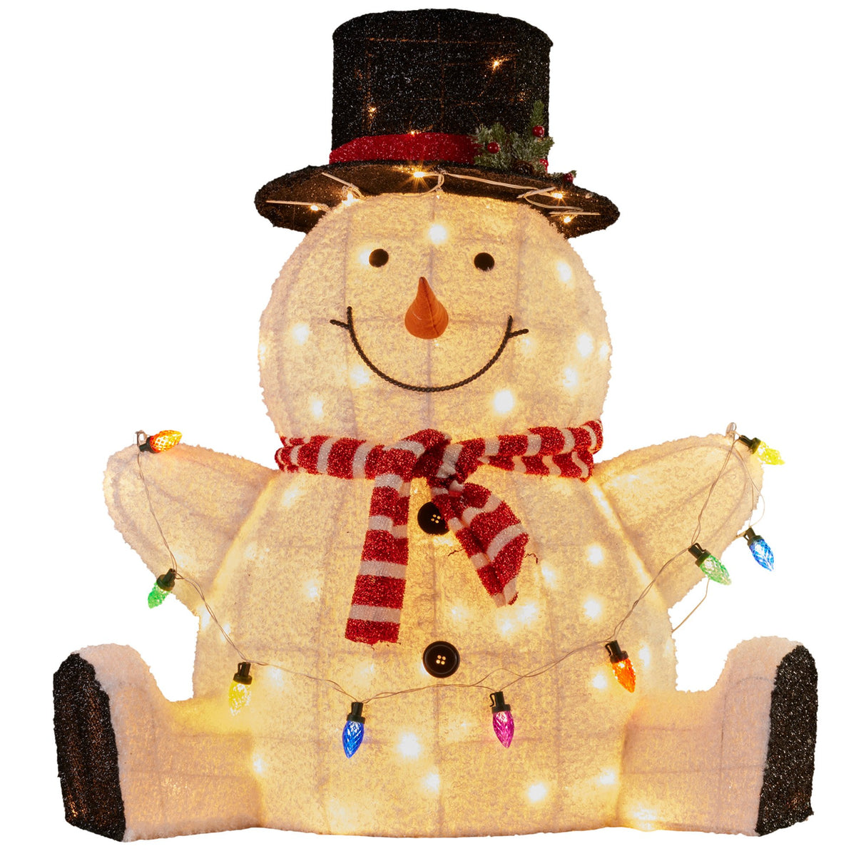 Enchanted Sitting Snowman Christmas Display