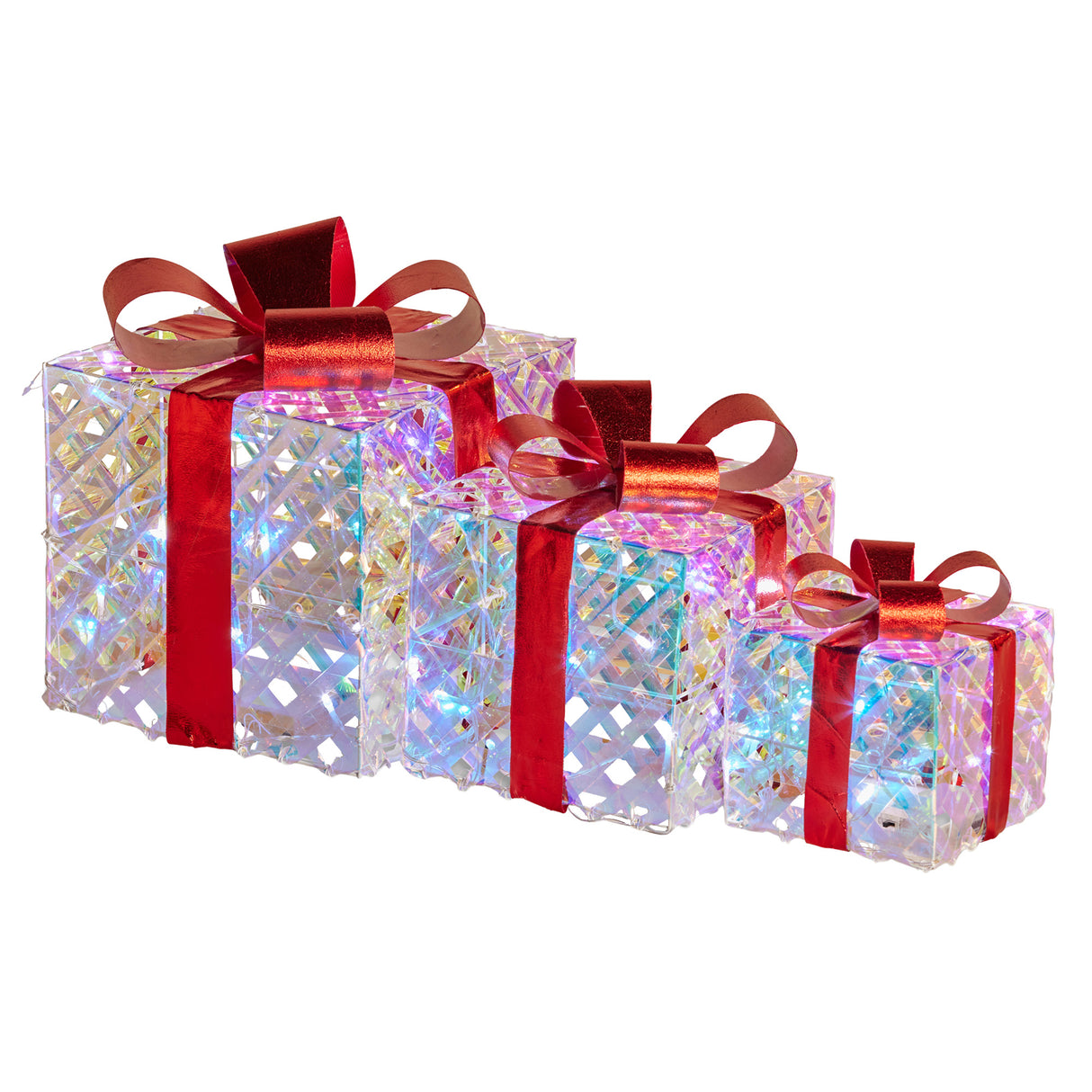 Set of 3 Illuminated Christmas Gift Boxes