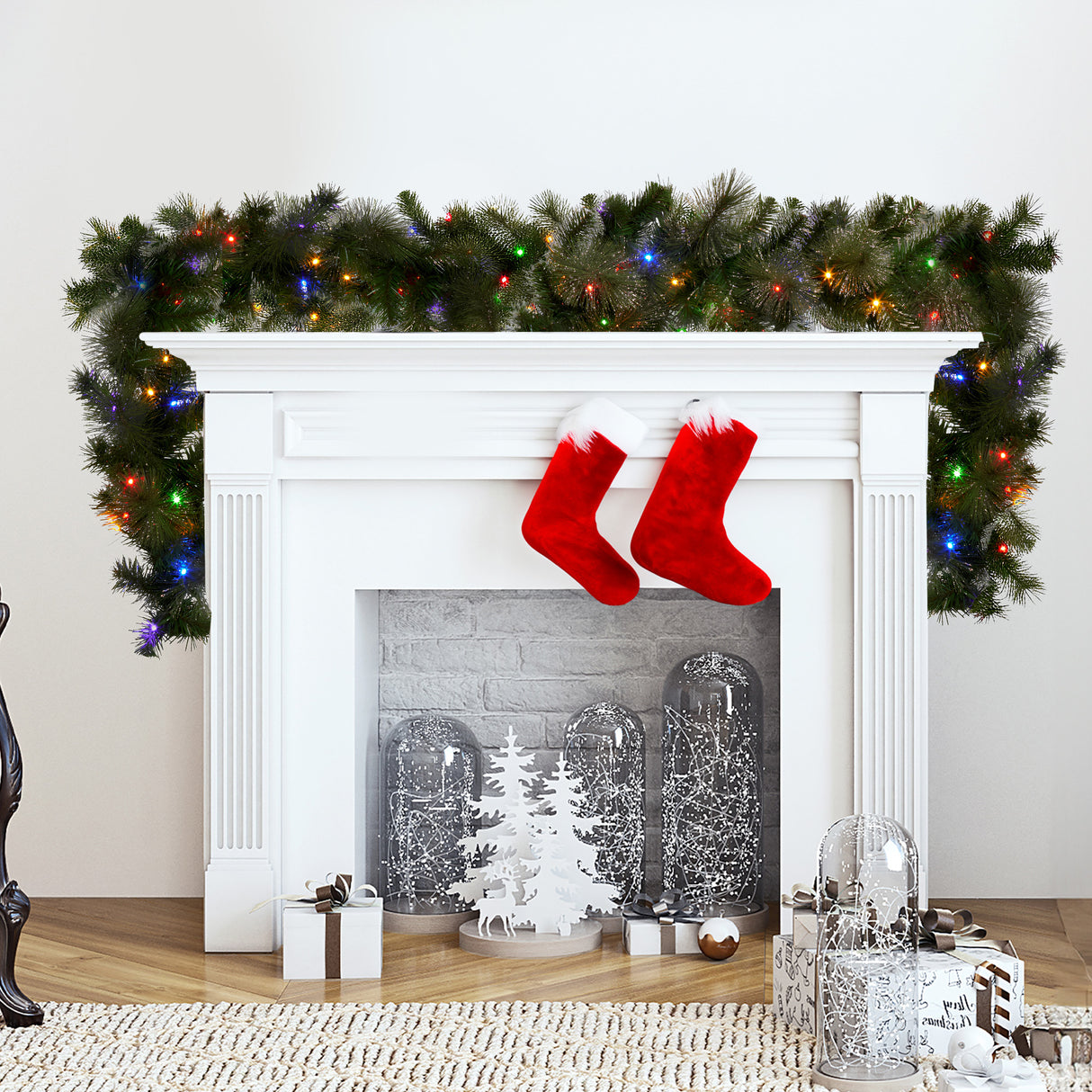 Glittery Gold LED Christmas Garland 2.7m