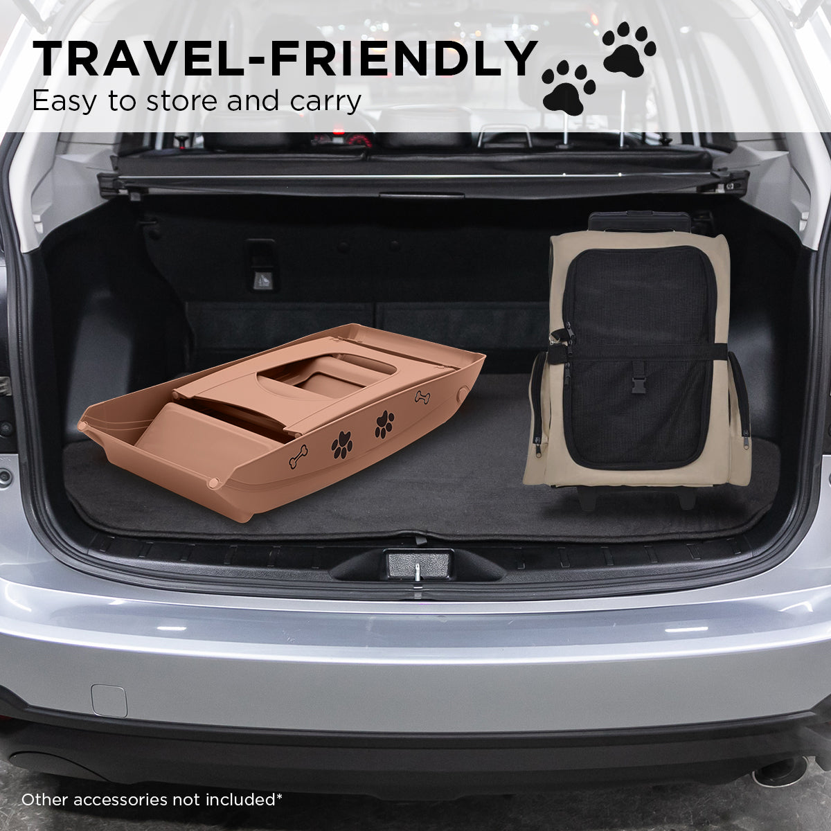 Furtastic 50cm Foldable Pet Stairs - Brown