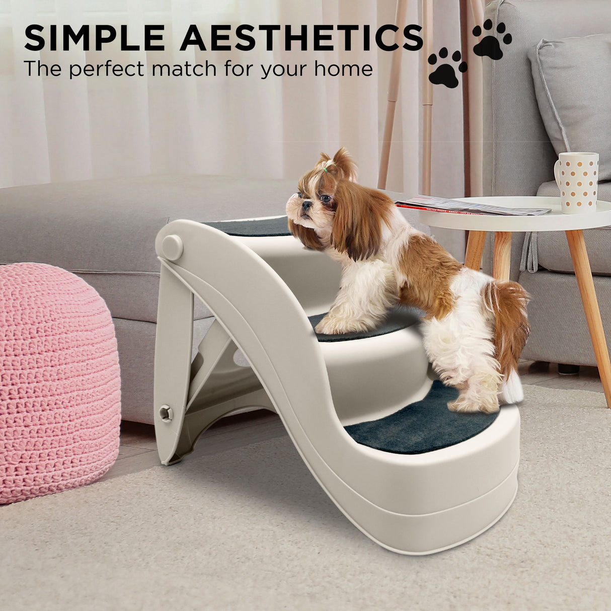 Furtastic Foldable Pet Stairs Ramp - 38cm