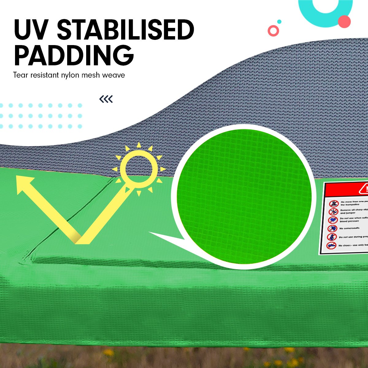 Kahuna 8ft x 11ft Rainbow Trampoline with Basketball Hoop