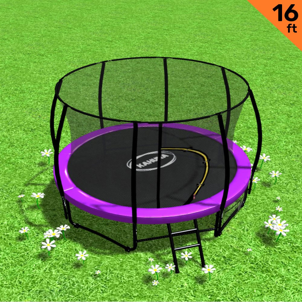 Kahuna 16ft Purple Trampoline with Ladder and Safety Net