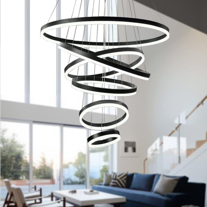 BAMDECOR A18815 Nordic Six-Ring Pendant Chandelier