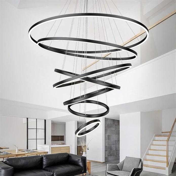 BAMDECOR A18815 Modern 7-Ring Pendant Chandelier