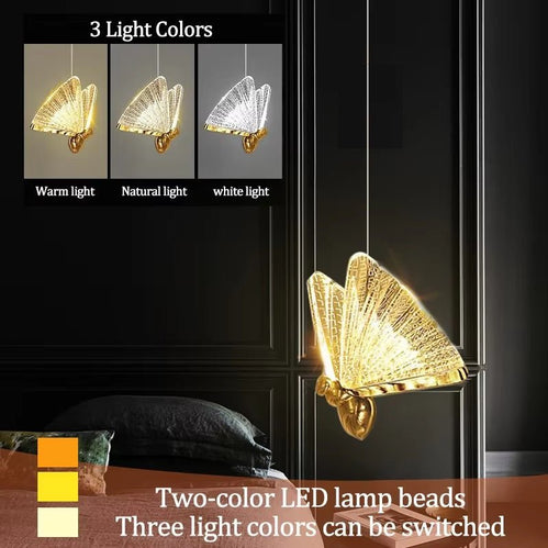 BAMDECOR LED Modern Butterfly Chandelier Light
