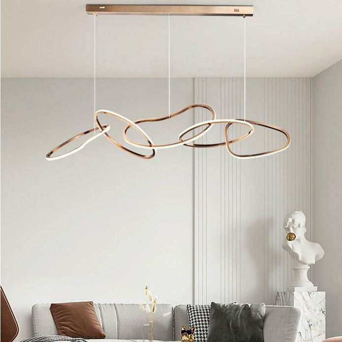 Nordic Rose Gold LED Ring Chandelier
