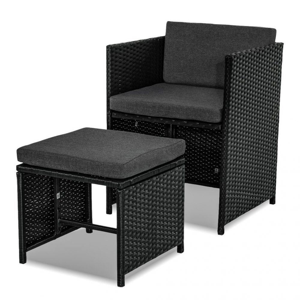 Horrocks 8-Seater Black Outdoor Dining Set