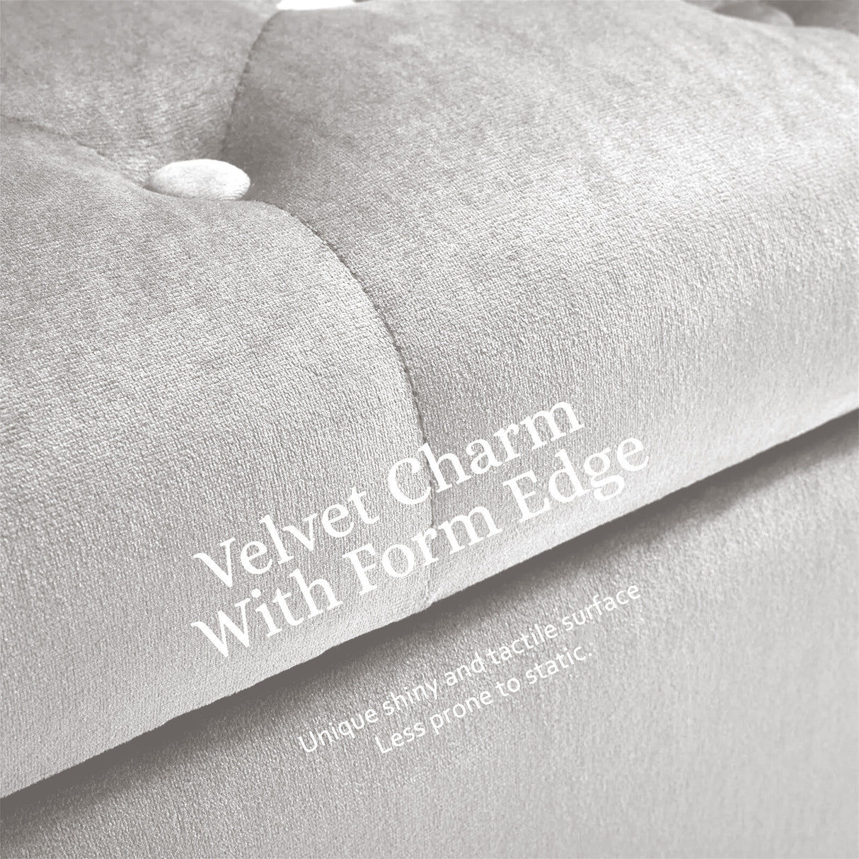 La Bella 132cm Beige Velvet Storage Ottoman