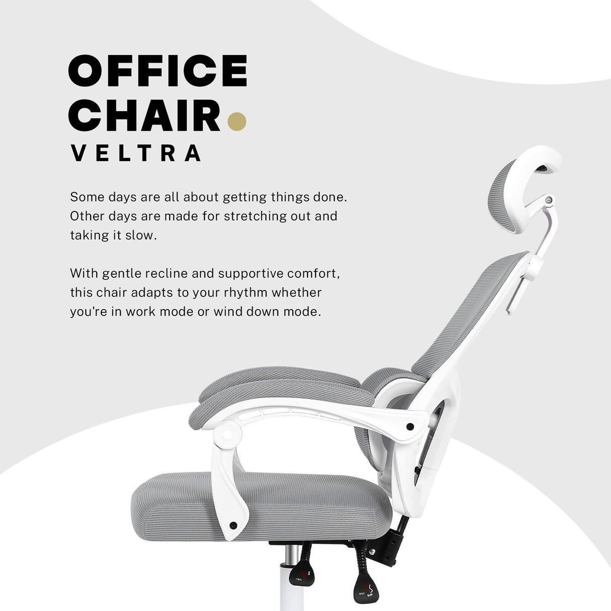 La Bella VELTRA Grey Ergonomic Office Chair