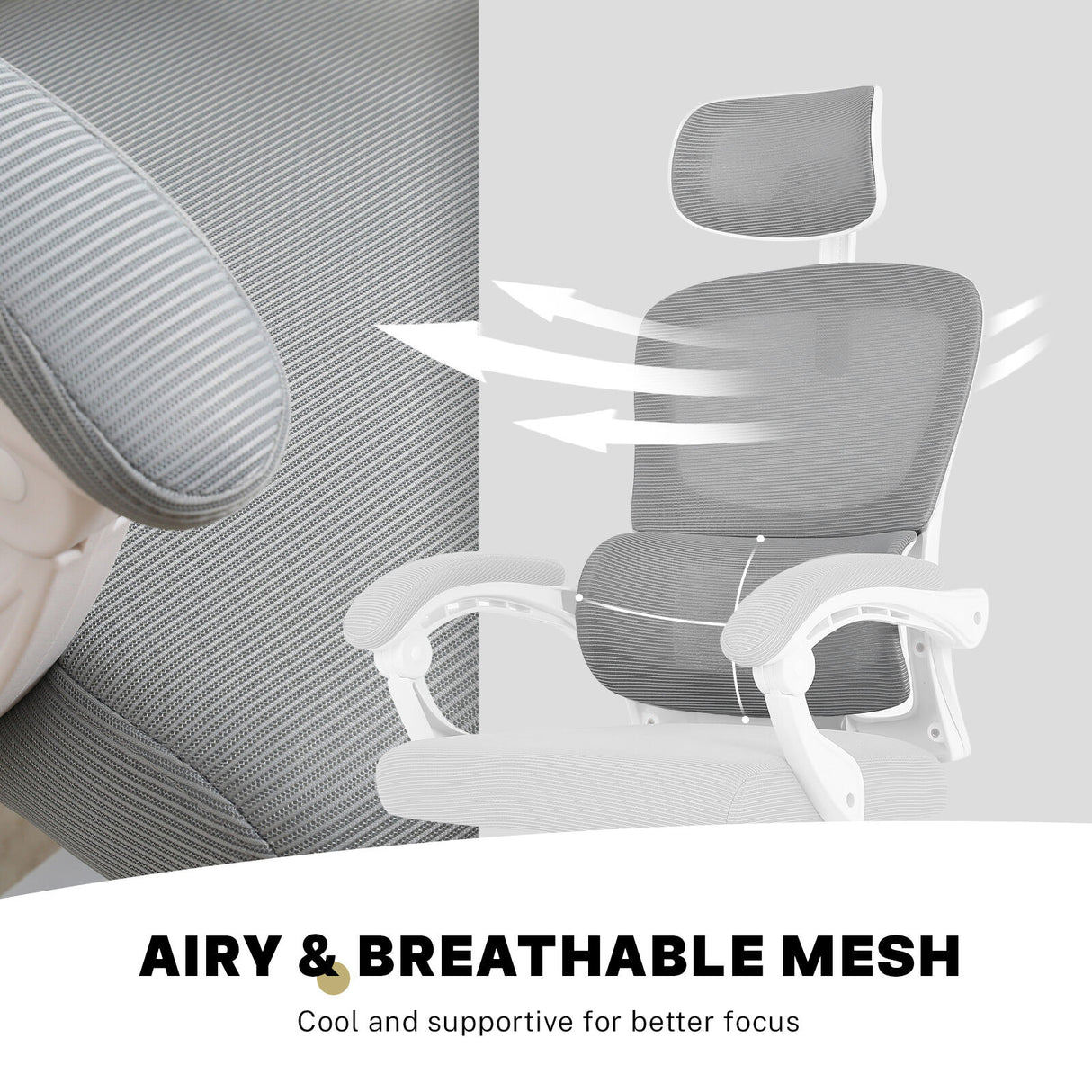 La Bella VELTRA Grey Ergonomic Office Chair