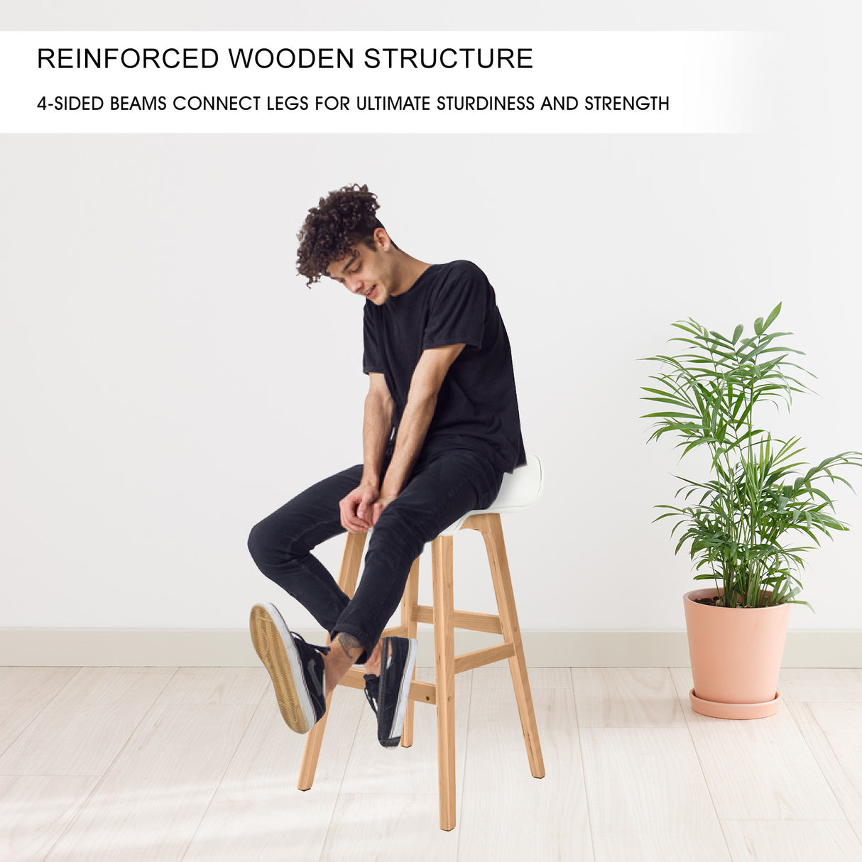 Sophia Set of 2 Wooden Bar Stools