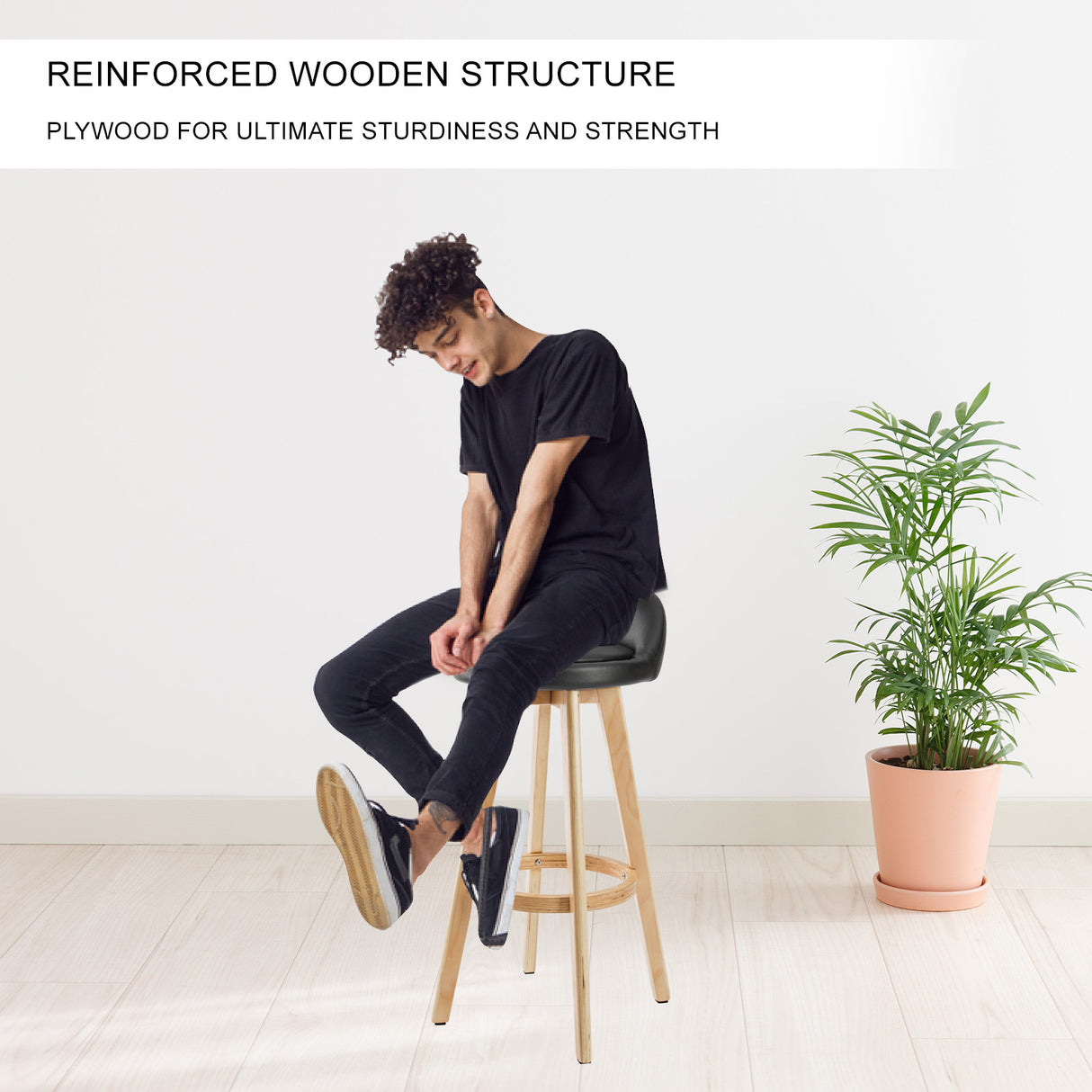 Leila Wood Bar Stool Set