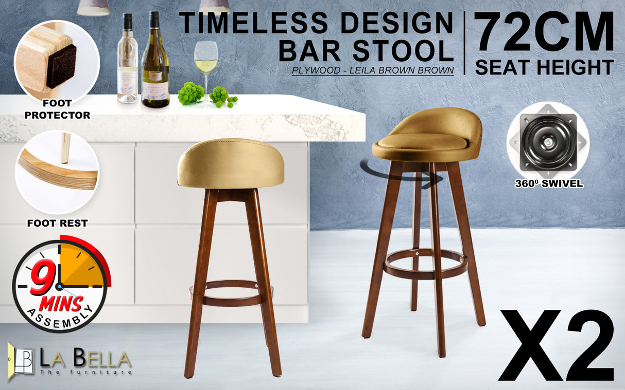 Leila Wood Bar Stool Set