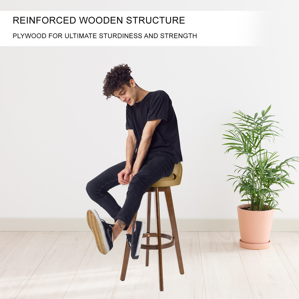 Leila Wood Bar Stool Set