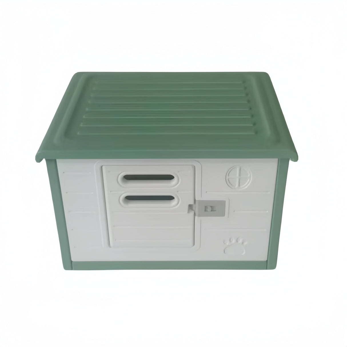 Small Plastic Pet House with Door - Green