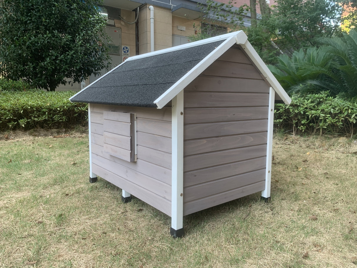Luxury Timber Dog Kennel Cabin - Grey