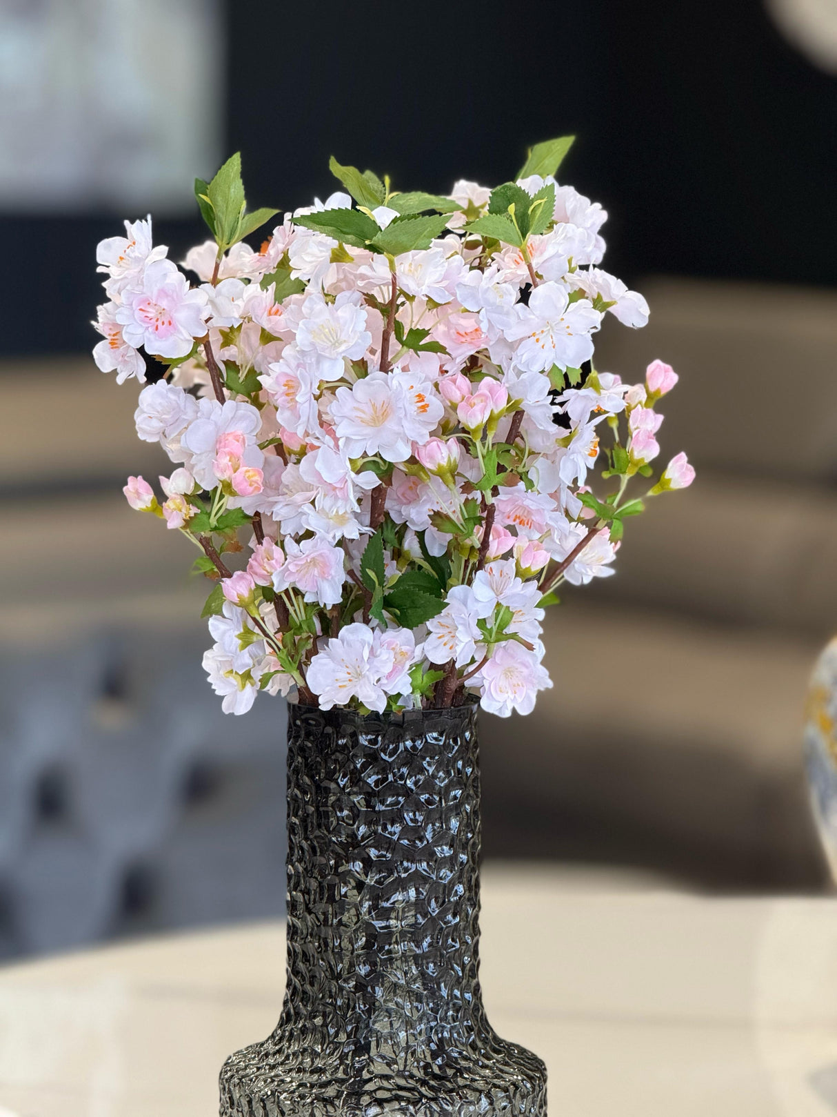 Artificial Single Stem Cherry Blossom 49cm - Soft Pink - Set of 2 Bunch