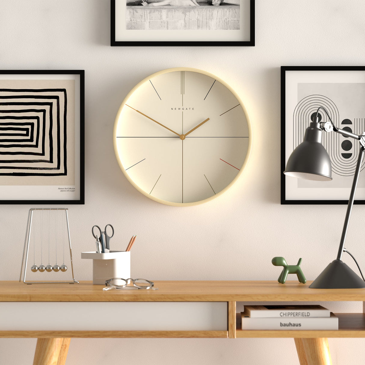 Mr Clarke Clock Pale Wood Hockey Dial