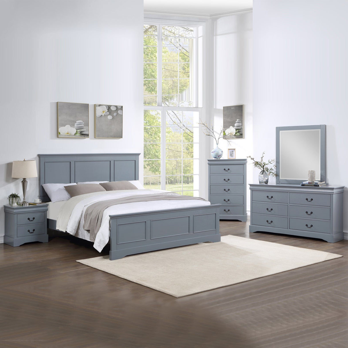 Spencer 5-Piece Grey Bedroom Suite
