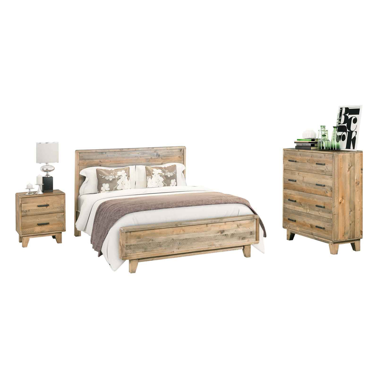 Woodland Antique Design 4-Piece Bedroom Suite