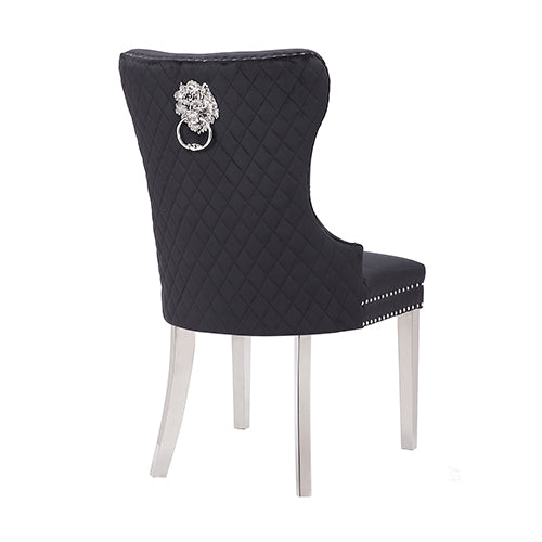 Victoria Black Velvet Dining Chair Set