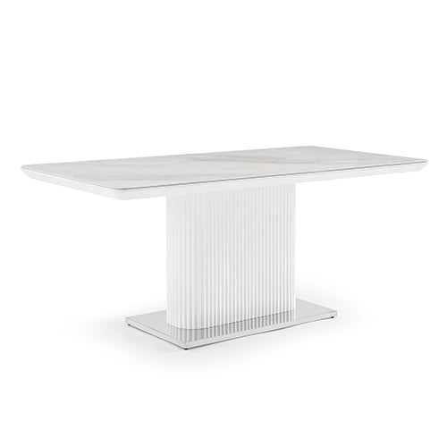 Ceramic Top Dining Table with Stainless Steel Legs