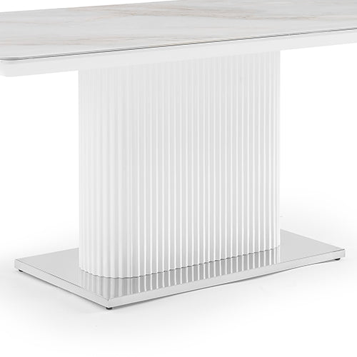 Ceramic Top Dining Table with Stainless Steel Legs