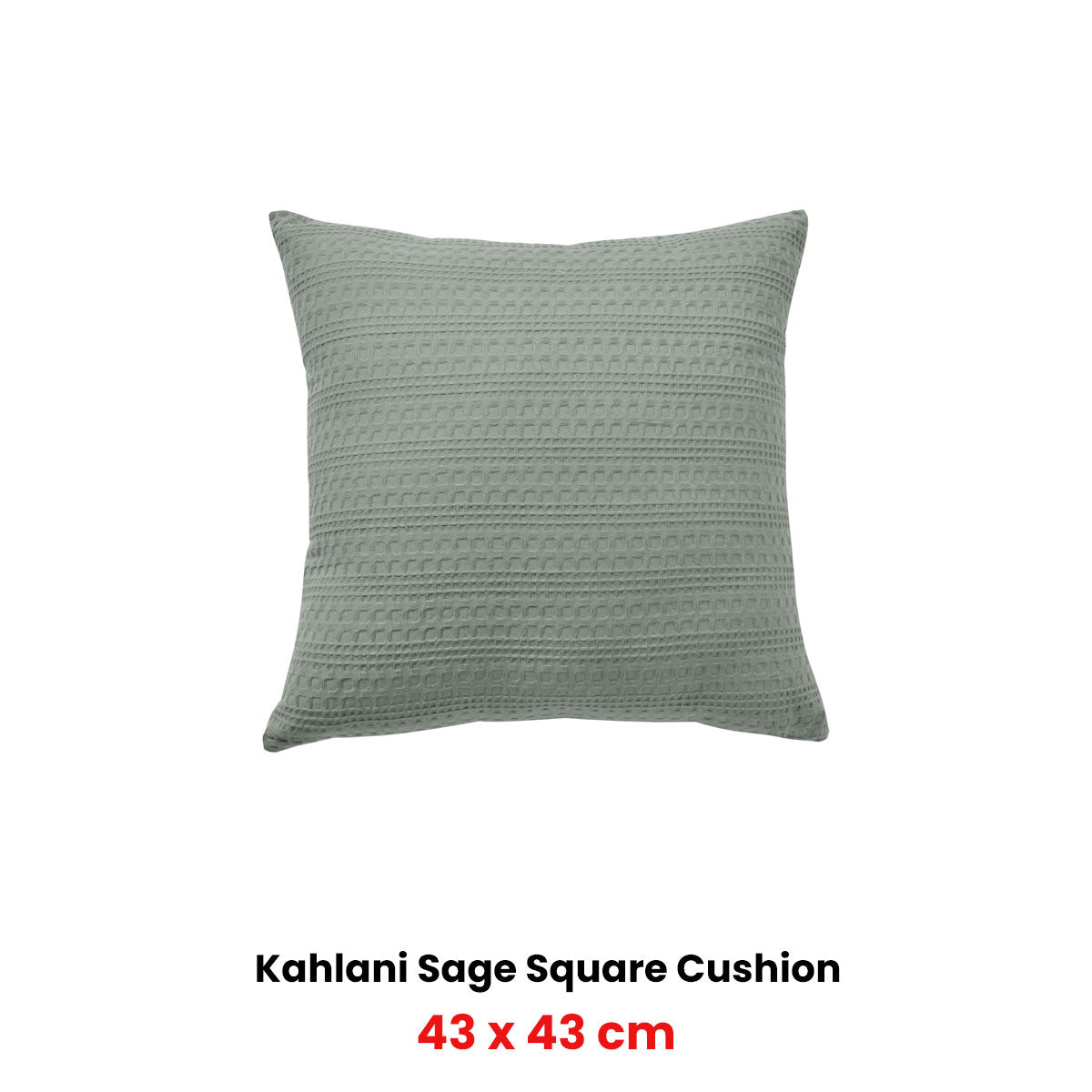 Bianca Kahlani Waffle Square Filled Cushion - Soft Textured Decorative Throw Cushion
